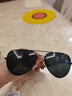 雷德蒙玻璃太阳镜男士墨镜女款眼镜开车专用蛤蟆镜2025新款潮流眼睛防晒 黑色框 黑灰玻璃片 实拍图