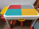 费乐儿童积木桌大颗粒多功能学习桌小孩拼装玩具游戏桌2-6岁男女礼物 可升降积木桌1椅 双面桌 实拍图