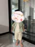 罗蒙男童汉服新中式国风中秋儿童唐装毕业演出服 浅绿色套装 90 实拍图