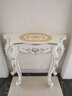 麦帝罗 欧式玄关桌 半圆玄关桌欧式实木玄关台雕花装饰门厅柜客厅隔断 19_88cm象牙白亮银 实拍图