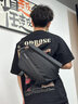墨一斜挎包男士休闲胸包简约单肩包大容量挎包户外运动骑行小背包 黑色 实拍图