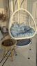 紫叶双人吊篮藤椅室内秋千摇椅网红吊床阳台摇篮椅卧室少女家用吊椅 象牙白吊篮+瓷砖面茶几（D50cm） 实拍图