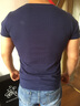 简束 短袖T恤男纯色棉质t恤夏季休闲运动紧身t恤男圆领修身打底汗衫潮 宝蓝色 XL （70kg左右） 实拍图