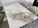 艺术女神 亮光岩板餐桌意式极简约现代家用小户型轻奢高端进口长方形饭桌 1桌4椅【半托底板】 140*80*75cm 实拍图
