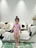 艾舞戈儿童舞蹈服女童夏季网纱芭蕾舞裙跳舞练功服套装幼儿中国舞体操服 粉色-短袖 110 码 身高101-105cm体重25-30斤 实拍图