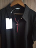 横行道纯色短袖t恤女士2026夏季修身新款韩版纽扣上衣体恤半袖职业装 黑色 3XL 实拍图