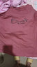 啄木鸟100%纯棉短袖t恤女宽松大i码印花体恤2025夏新款韩版百搭女士上衣 胭脂色【B字母】 2XL (建议145-160斤) 实拍图