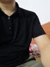 罗蒙短袖t恤男士冰丝纯棉宽松POLO翻领衫商务休闲中年爸爸装刺绣上衣 黑色[纯棉] 3XL（推荐170-190斤） 实拍图