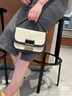 CHARLES&KEITH帆布拼接豆腐包单肩包斜挎包包女包复古生日礼物CK2-80782074 Black黑色 S 实拍图