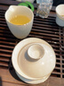 静瓷斋德化白瓷羊脂玉功夫茶具套装家用客厅泡茶办公室会客简约茶杯 描金-美人壶套装（素雅杯） 14头 实拍图
