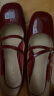 百思图24春季古法式玛丽珍鞋粗跟女单鞋KA713AQ4 酒红 38 晒单实拍图