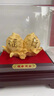 信天游镀金寿桃摆件绒沙金祝寿贺寿礼物送老人60708090大寿贺礼寿礼礼物 福寿双全 小号 实拍图