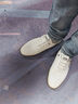 蜻蜓牌男鞋休闲皮鞋秋冬季软面皮真品男士豆豆鞋加绒保暖棉鞋男特大码 米色-皮面四季款 41 实拍图