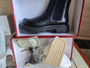 奥尔彼 切尔西靴男高帮马丁靴厚底加绒秋冬皮鞋英伦男士休闲皮靴子 黑色【内增高】 39 实拍图