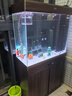 汉霸超白玻璃鱼缸客厅家用2025年新款大型水族箱生态底滤智能懒人金鱼 柚木色 靠墙80cm长x36cm宽x70cm+76cm高 实拍图