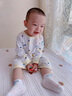 wua·wua婴儿衣服秋季宝宝睡袍夹棉防踢护肚夏季空调服睡衣睡袋秋冬连体衣 【四季 适宜20-28度】黄森林 100 实拍图