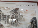 盛桢 泰山日出国画山水画客厅风景画有山无水靠山图会议室办公室挂画迎客松书房沙发背景墙装饰画聚宝盆 泰山雄姿 六尺226*116cm(实木框+有机玻璃) 实拍图