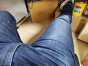 巴鲁特（Brloote）速干牛仔裤男时尚猫须棉弹力吸湿透气舒适百搭休闲九分裤 深蓝（长裤款） 180/88A 实拍图