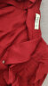 朵以（Duoyi）【向涵之同款】2024春季新款气质荷叶边长袖衬衫设计感法式衬衣女 红色 M 晒单实拍图