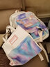 新款初中生高中生大学生书包女生韩版文艺帆布包旅行双肩包大容量小学生减负防泼水背包女孩 帆特西V658 梦幻星空三件套（配挂件） 大号 实拍图