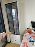 MOLIKOA轻奢全实木书柜带玻璃门落地靠墙储物柜子客厅展示柜一体整墙书架 白色60长 实木包安装加深40cm厚背板 实拍图