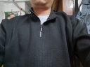 千纸鹤休闲卫衣男春秋款立领拉链上衣服男士立体感提花潮外套15666 01C黑色 2XL 实拍图