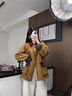 VEGA CHANG【焦棉纪】雅丹风棉服女冬款女士夹克保暖棉衣夹棉外套 焦糖棕 S 实拍图