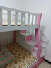 禧龙盛公主床上下铺高低床上下层实木床小户型省空间两层床 粉白色柜梯+包安装+床垫 上宽130下宽150 实拍图