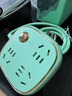 公牛（BULL） 复古插座多功能智能插排小型可爱少女心多插位卡通迷你超薄插头排插线板桌面家用办公排插 1米 R6030【3插位 】青瓷绿 实拍图