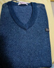 恒源祥100%纯羊毛衫男士V领加厚毛衣鸡心领男装15213601 兰黑 190/104A  实拍图