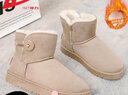 回力雪地靴女靴冬季新款棉鞋女加绒加厚户外保暖鞋子女时尚短靴马丁靴 中筒-淡卡其【内里加绒】 40 实拍图