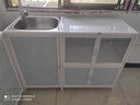 坚唯厨房柜子洗碗水槽柜简易组装经济型铝合金碗柜出租房不锈钢灶台柜 5门左盆不碗架长108宽40高80cm 实拍图