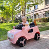 齐选儿童电动车婴幼四轮车可坐人遥控车男女宝宝玩具卡通车生日礼物 粉色/推杆/遥控/双驱/大电 实拍图