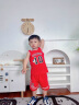 齐齐熊（ciciibear）宝宝背心套装夏季小童儿童纯棉夏装男童运动套装婴儿篮球服 红色 100cm 实拍图