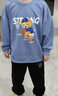 真维斯儿童套装圆领长袖薄款长裤男童女童秋季衣服中大童宽松运动服童装 【薄款套装】蓝（熊）黑（球） 150 实拍图