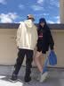 love legend情侣装卫衣秋冬季套装男女同款百搭休闲个性带帽上衣学生班服定制 人民 杏色+杏色 M 男+S女 实拍图
