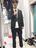 星禾莱DK制服一套休闲西装男套装痞帅高校学生小西服男女班服外套学院风 西服+衬衫+九分西裤+领*带 XL 128-140斤 实拍图