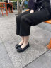 红蜻蜓女鞋单鞋女夏季真皮平底配裙子新品软底浅口乐福鞋豆豆鞋妈妈鞋 黑色（跟高2.5cm） 37 晒单实拍图