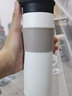 森森猫 简约保温杯女不锈钢男士高档带滤网大容量水杯便携高颜值泡茶杯子学生ins上学专用细长车载杯子 凡森皮套简约保温杯白色450毫升+杯刷 实拍图