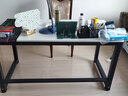 福红龙【现货秒发】电脑桌台式家用现代简约写字桌办公学习简易书桌 暖白色+黑架 长140*宽70*高73 实拍图