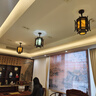 木府中式阳台吊灯仿古灯笼中国风实木过道走廊餐饮火锅店茶楼古建筑灯 黑胡桃色小号直径320灯体高340mm 实拍图