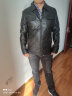 JEEP SPIRIT翻领皮衣男机车帅气秋季新款派克服青年中年皮夹克 黑色 3XL 实拍图