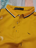 汉角  夏季男士短袖翻领t恤潮流印花男装上衣服百搭帅气体恤桖半袖POLO打底衫夏装有领带领微领小衫 黄色 2XL/180【135-150斤穿】 实拍图