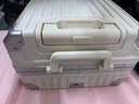 双星（doublestar）高颜值铝框行李箱大容量男拉杆箱女学生密码旅行箱次日达登机皮箱 奶白色【当/明日达】 20英寸 【可上飞机，免托运】 实拍图