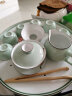 唯古潮汕功夫茶具套装家用小套青瓷茶盘茶壶盖碗茶杯整套陶瓷茶船 盖碗陶瓷茶盘10件套（普通包装） 实拍图