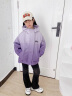 迪士尼女童外套春秋装2024新款洋气儿童冲锋服夹克女孩运动连帽洋气上衣 紫色W8833 140cm 晒单实拍图
