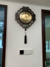 汉时（Hense）新中式挂钟万年历客厅家用时钟复古挂墙石英钟表HW8594金属盘44cm 实拍图