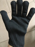 牛保安防割手套验厂屠宰切肉杀鱼撬生蚝防刺耐磨防护钢丝金属手套 黑色五级防割手套1双（一根钢丝） 实拍图