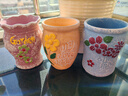 九千谷陶瓷花盆家用阳台绿植蝴蝶兰花多肉盆手绘创意彩虹陶罐3件套3833 实拍图