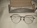 蔡司（ZEISS）镜片近视眼镜男变色防蓝光专业可配度数超轻进口钛架大脸眼睛框女 蔡司镜片LASHION镜框-大框圆框银色 配LASHION1.56防蓝光镜片0~400 实拍图